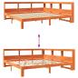 Preview: Massivholzbett mit Regal ohne Matratze Wachsbraun 180x200 cm
