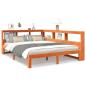 Preview: Massivholzbett mit Regal ohne Matratze Wachsbraun 140x190 cm