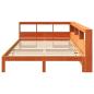 Preview: Massivholzbett mit Regal ohne Matratze Wachsbraun 140x190 cm