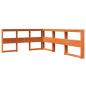 Preview: Massivholzbett mit Regal ohne Matratze Wachsbraun 140x190 cm