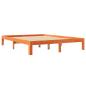 Preview: Massivholzbett mit Regal ohne Matratze Wachsbraun 140x190 cm
