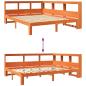 Preview: Massivholzbett mit Regal ohne Matratze Wachsbraun 140x190 cm