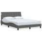 Preview: Bettgestell ohne Matratze Dunkelgrau 140x190 cm Stoff
