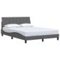 Preview: Bettgestell ohne Matratze Dunkelgrau 140x190 cm Stoff