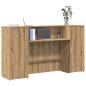 Preview: ARDEBO.de - Empfangstheke Artisan-Eiche 180x50x103,5 cm Holzwerkstoff
