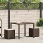 Preview: Gartenhocker mit Kissen 2 Stk. Braun 40x40x43 cm Poly Rattan