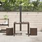 Preview: Gartenhocker mit Kissen 2 Stk. Braun 40x40x43 cm Poly Rattan