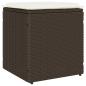 Preview: Gartenhocker mit Kissen 2 Stk. Braun 40x40x43 cm Poly Rattan