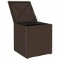 Preview: Gartenhocker mit Kissen 2 Stk. Braun 40x40x43 cm Poly Rattan