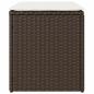 Preview: Gartenhocker mit Kissen 2 Stk. Braun 40x40x43 cm Poly Rattan