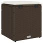 Preview: Gartenhocker mit Kissen 2 Stk. Braun 40x40x43 cm Poly Rattan