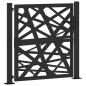 Preview: Gartentor Schwarz 105x105 cm Stahl Lichtdesign