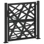 Preview: Gartentor Schwarz 105x105 cm Stahl Lichtdesign
