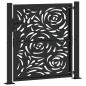 Preview: Gartentor Schwarz 105x105 cm Stahl Flammen-Design