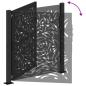 Preview: Gartentor Schwarz 105x105 cm Stahl Flammen-Design