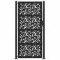 Preview: Gartentor Schwarz 105x205 cm Stahl Blatt-Design