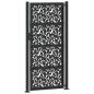 Preview: Gartentor Schwarz 105x205 cm Stahl Blatt-Design
