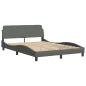 Preview: Bettgestell ohne Matratze Dunkelgrau 140x190 cm Stoff