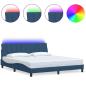Preview: Bettgestell ohne Matratze Blau 180x200 cm Stoff