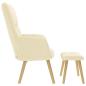 Preview: Relaxsessel mit Hocker Creme Stoff