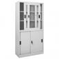 Preview: Büroschrank mit Schiebetür Hellgrau 90x40x180 cm Stahl