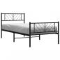 Preview: Bettgestell mit Kopf- und Fußteil Metall Schwarz 100x200 cm