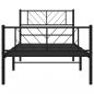 Preview: Bettgestell mit Kopf- und Fußteil Metall Schwarz 100x200 cm