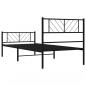 Preview: Bettgestell mit Kopf- und Fußteil Metall Schwarz 100x200 cm
