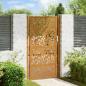 Preview: ARDEBO.de - Gartentor 105x180 cm Wetterfester Stahl Blatt-Design