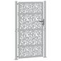 Preview: Gartentor 105x180 cm Wetterfester Stahl Blatt-Design