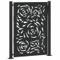 Preview: Gartentor Schwarz 105x130 cm Stahl Flammen-Design