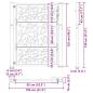 Preview: Gartentor 105x130 cm Wetterfester Stahl Blatt-Design