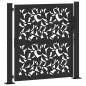 Preview: Gartentor Schwarz 105x105 cm Stahl Blatt-Design