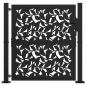 Preview: Gartentor Schwarz 105x105 cm Stahl Blatt-Design
