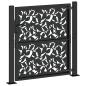 Preview: Gartentor Schwarz 105x105 cm Stahl Blatt-Design