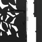 Preview: Gartentor Schwarz 105x105 cm Stahl Blatt-Design