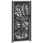 Preview: Gartentor Schwarz 105x205 cm Stahl Wellen-Design
