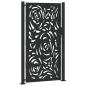 Preview: Gartentor Schwarz 105x180 cm Stahl Flammen-Design