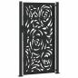 Preview: Gartentor Schwarz 105x180 cm Stahl Flammen-Design