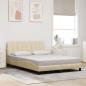 Preview: ARDEBO.de - Bettgestell ohne Matratze Creme 140x200 cm Stoff