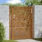 Preview: ARDEBO.de - Gartentor 105x130 cm Wetterfester Stahl Flammen-Design