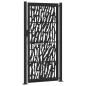 Preview: Gartentor Schwarz 105x205 cm Stahl Spurendesign