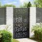 Preview: ARDEBO.de - Gartentor Schwarz 105x180 cm Stahl Blatt-Design