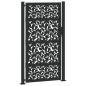 Preview: Gartentor Schwarz 105x180 cm Stahl Blatt-Design
