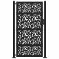Preview: Gartentor Schwarz 105x180 cm Stahl Blatt-Design