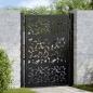 Preview: ARDEBO.de - Gartentor Schwarz 105x130 cm Stahl Blatt-Design