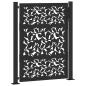 Preview: Gartentor Schwarz 105x130 cm Stahl Blatt-Design