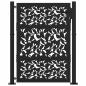 Preview: Gartentor Schwarz 105x130 cm Stahl Blatt-Design