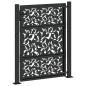 Preview: Gartentor Schwarz 105x130 cm Stahl Blatt-Design