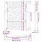 Preview: Gartentor Schwarz 105x130 cm Stahl Blatt-Design